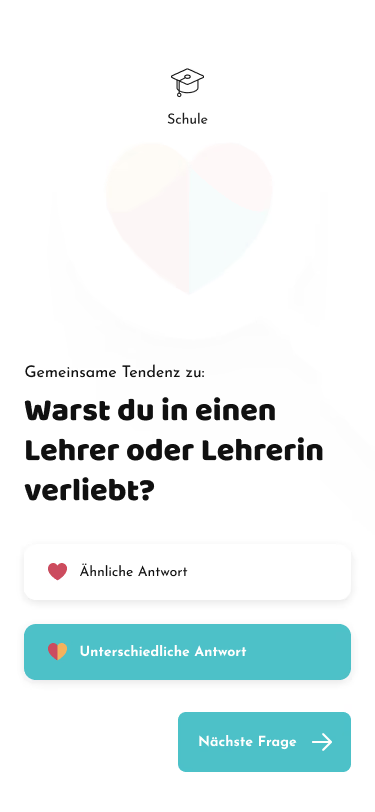 Frage im Kennenlernspiel AskYourDate mit Antwortmöglichkeiten